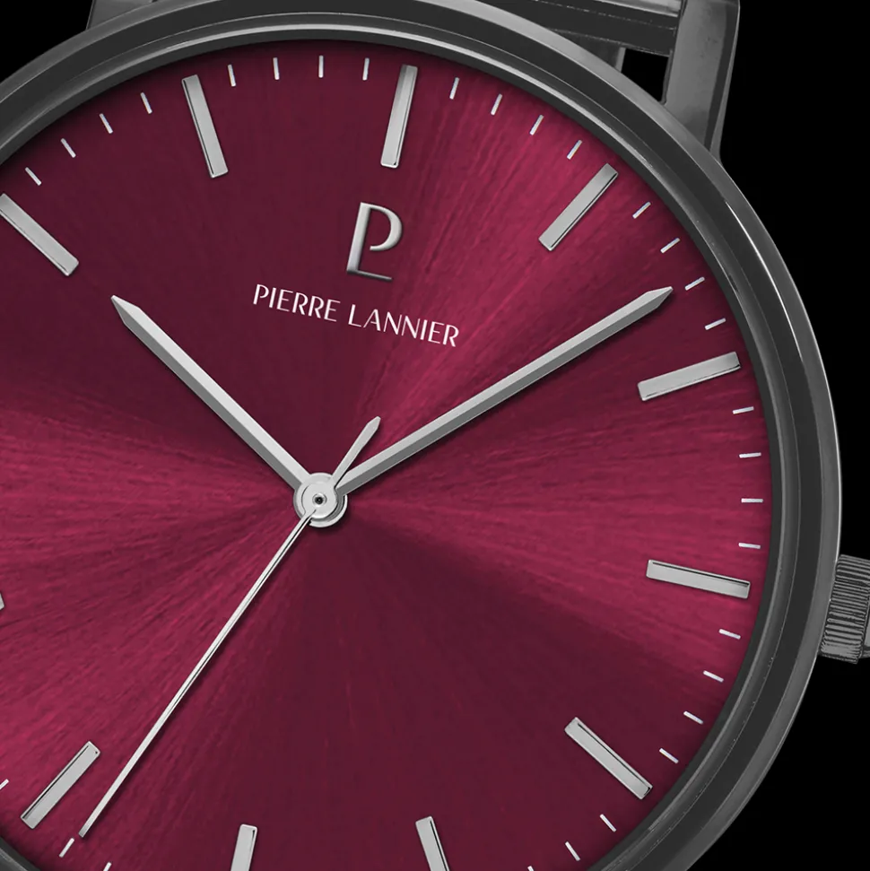 Montre Homme ESSENTIAL Gris Cadran Bordeaux Bracelet Acier milanais Gris 20 MM