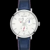 Montre Homme EVIDENCE Cadran Blanc Bracelet Cuir Bleu