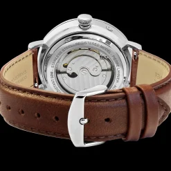 Montre Homme EVIDENCE Cadran Bleu Bracelet Cuir Brun