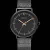 Montre Homme GAIUS Cadran Noir Bracelet Acier milanais Noir