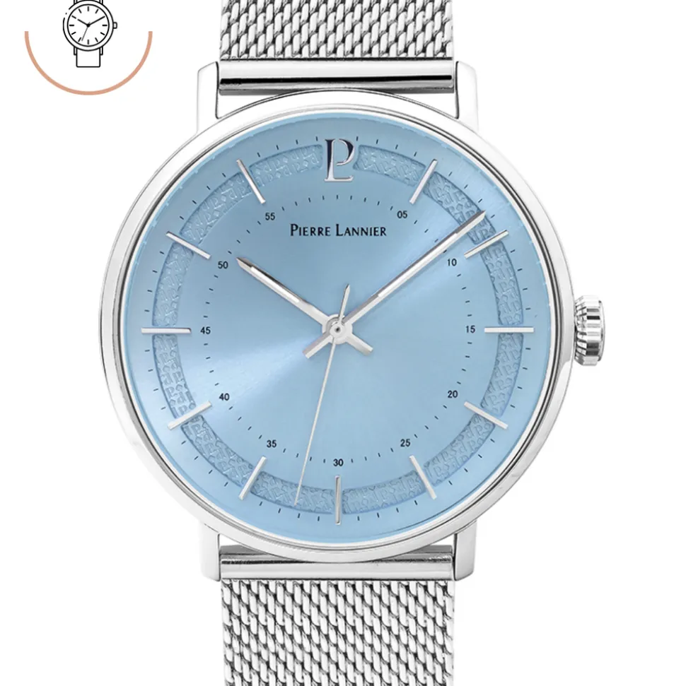 Montre Homme GAIUS Cadran Bleu Bracelet Acier milanais Argenté