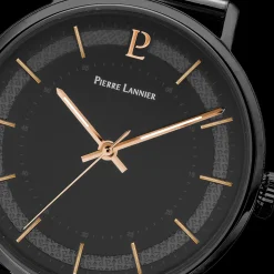 Montre Homme GAIUS Cadran Noir Bracelet Acier milanais Noir