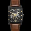 Montre Homme HECTOR Cadran Noir Bracelet Cuir  Brun