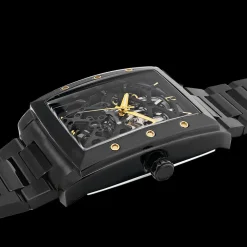 Montre Homme HECTOR Cadran Noir Bracelet Acier  Noir