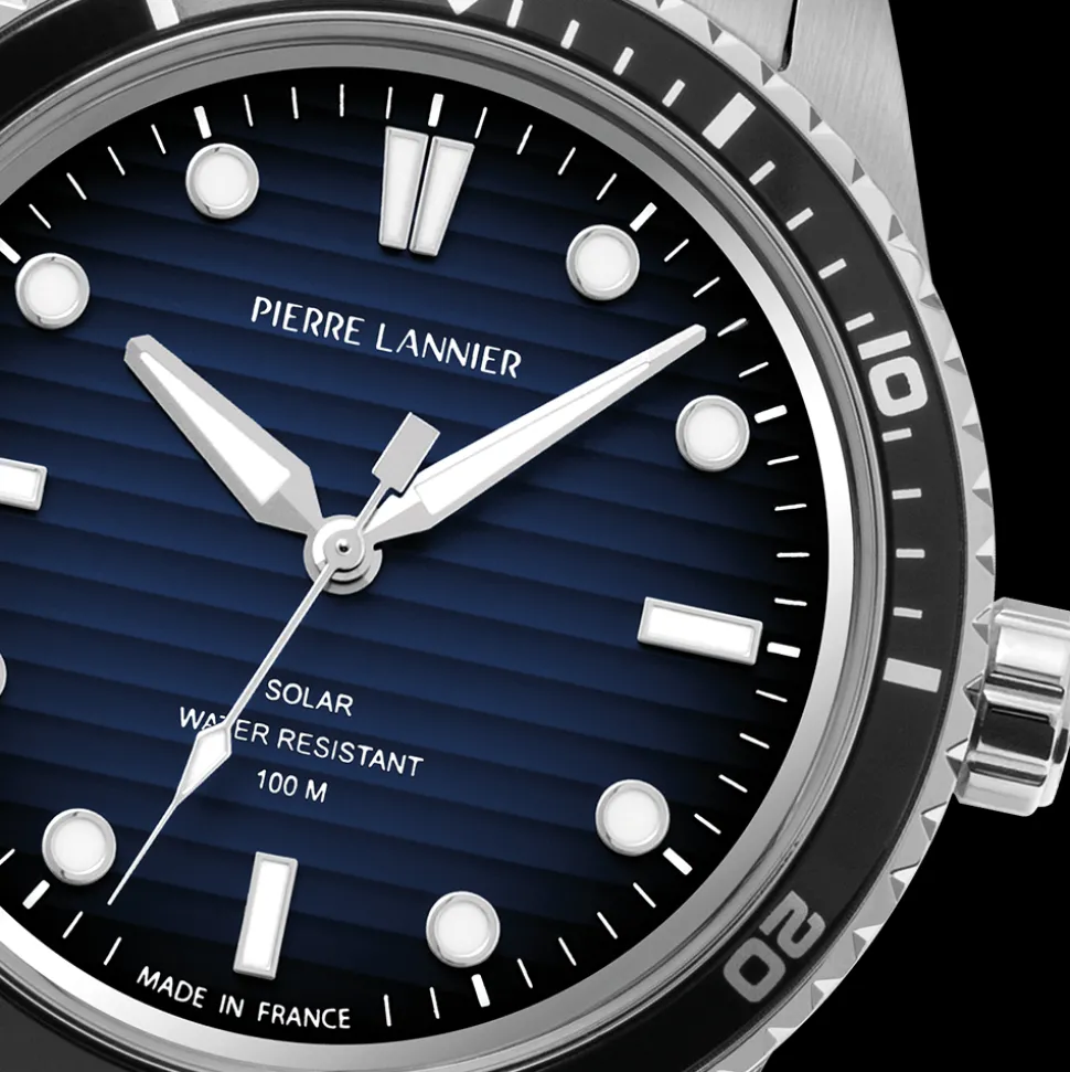 Montre Homme INTI Argenté Cadran Bleu Bracelet Acier Argenté 22 MM