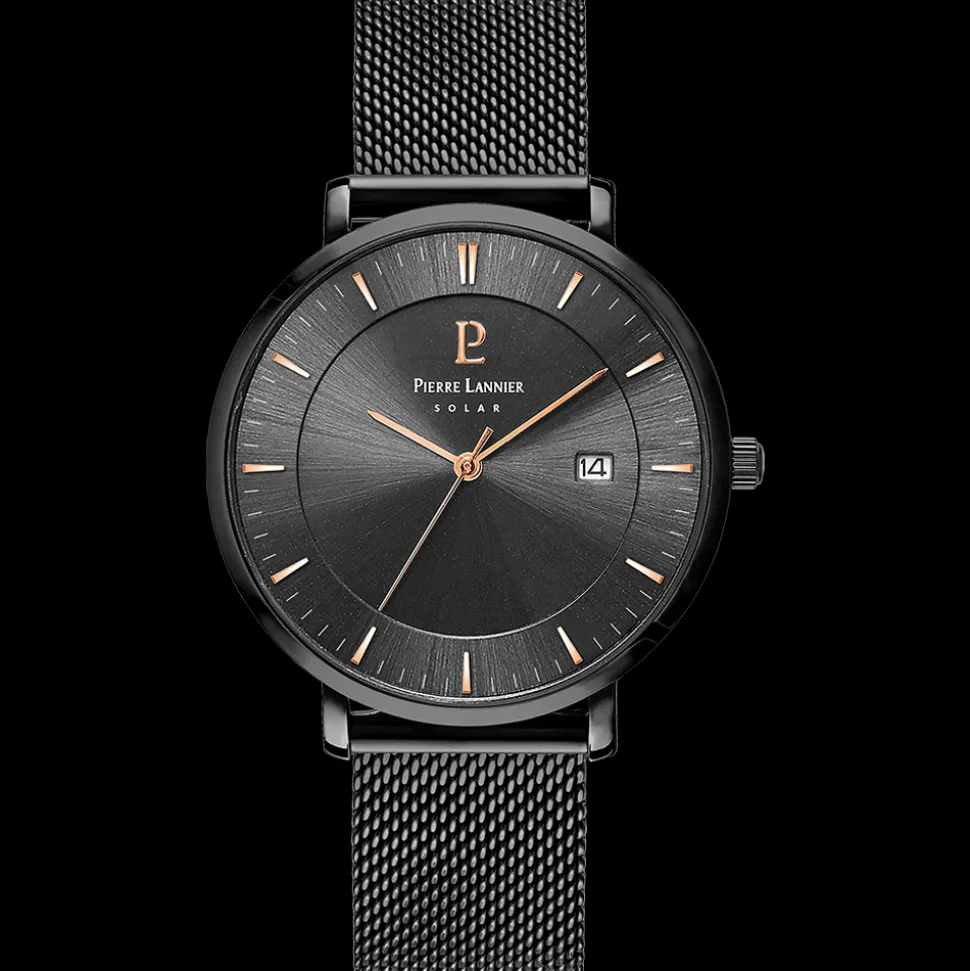 Montre Homme INTI Cadran Noir Bracelet Acier milanais Noir