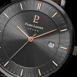 Montre Homme INTI Cadran Noir Bracelet Cuir Brun