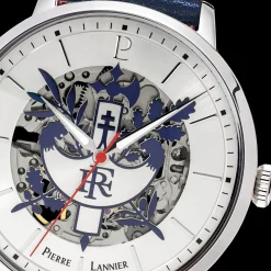 Montre Homme ÉLYSÉE Cadran Argenté Bracelet Cuir  Bleu