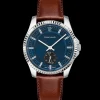 Montre Homme METROPOLITAIN Cadran Bleu Bracelet Cuir Brun
