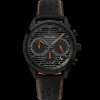 Montre Homme MONARCK Noir Cadran Gris Bracelet Cuir Noir 22 MM