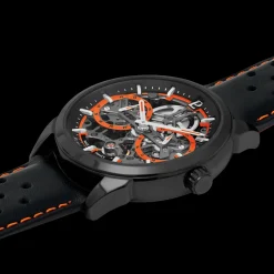 Montre Homme MONARCK Noir Cadran Noir Bracelet Cuir Noir 22 MM