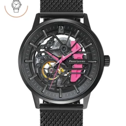 Montre Homme PADDOCK Cadran Noir Bracelet Acier milanais Noir