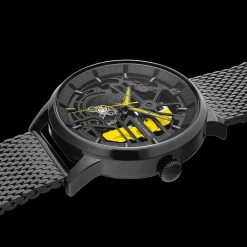 Montre Homme PADDOCK Cadran Noir Bracelet Acier milanais Noir