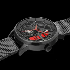 Montre Homme PADDOCK Cadran Noir Bracelet Acier milanais Noir