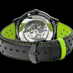 Montre Homme PADDOCK Cadran Noir Bracelet Cuir Noir