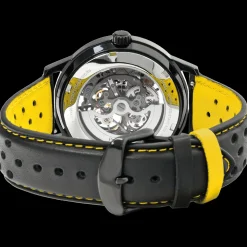 Montre Homme PADDOCK Cadran Noir Bracelet Cuir Perforé Noir