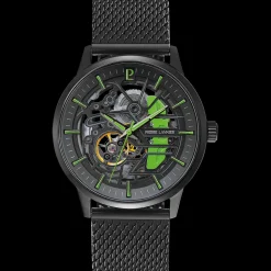 Montre Homme PADDOCK Noir Cadran Noir Bracelet Acier milanais Noir 22 MM