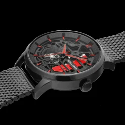Montre Homme PADDOCK Noir Cadran Noir Bracelet Acier milanais Noir 22 MM