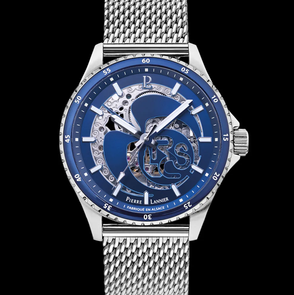 Montre Homme RCS Argenté Cadran Bleu Bracelet Acier milanais Argenté 22 MM