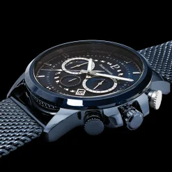 Montre Homme SENTINELLE Cadran Bleu Bracelet Acier milanais Bleu