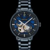 Montre Homme TRIO Cadran Bleu Bracelet Acier  Bleu